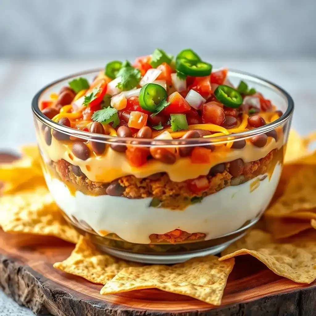 Amazing Layered Mexican Dip With Cream Cheese & Sour Cream - Sourcream