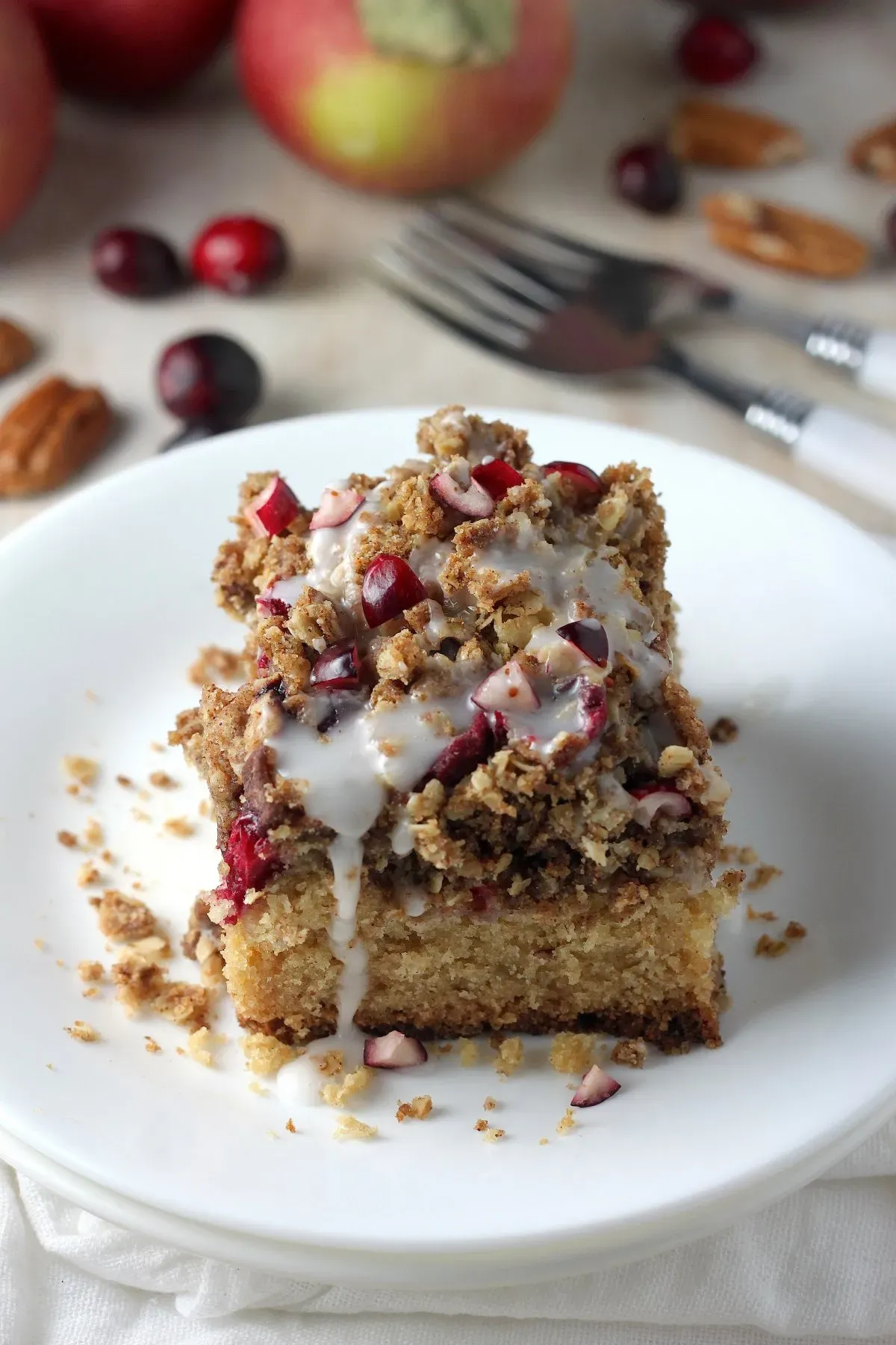Easy apple cranberry sour cream coffee cake perfection