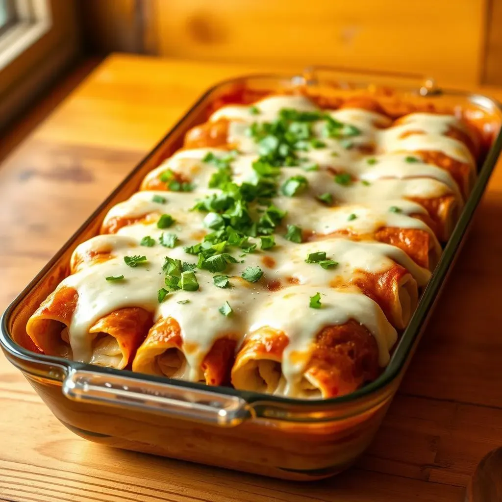 Assembling and Baking Your Vegan Sour Cream Enchiladas