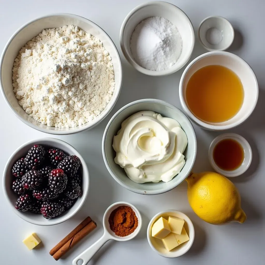 Gathering Your Ingredients for Blackberry Coffee Cake with Sour Cream