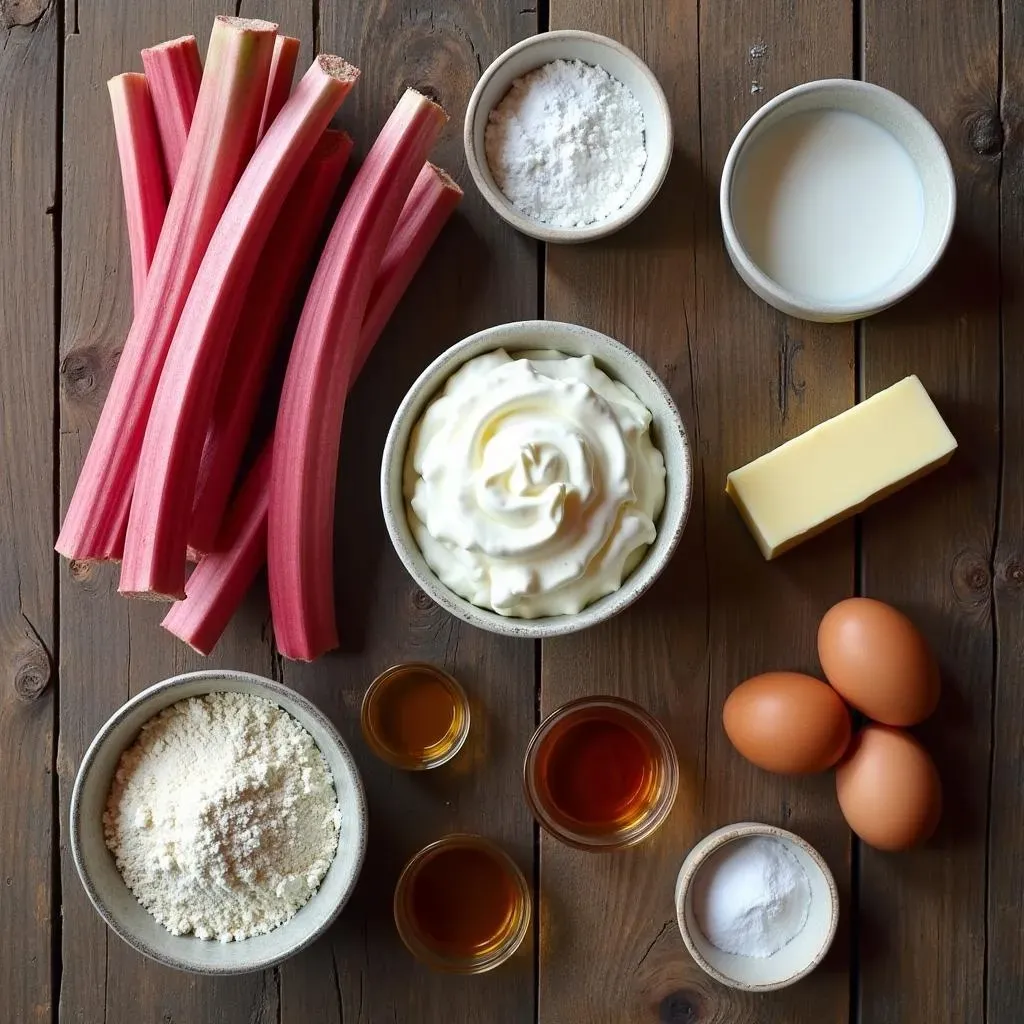 Gathering Your Ingredients: The Key to a Moist Rhubarb Coffee Cake