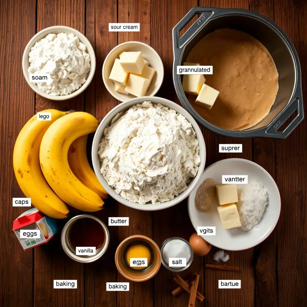 Ingredients for the Perfect Banana Sour Cream Coffee Cake