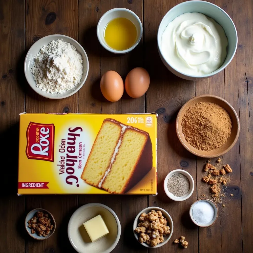Ingredients for Your Cake Mix Sour Cream Coffee Cake
