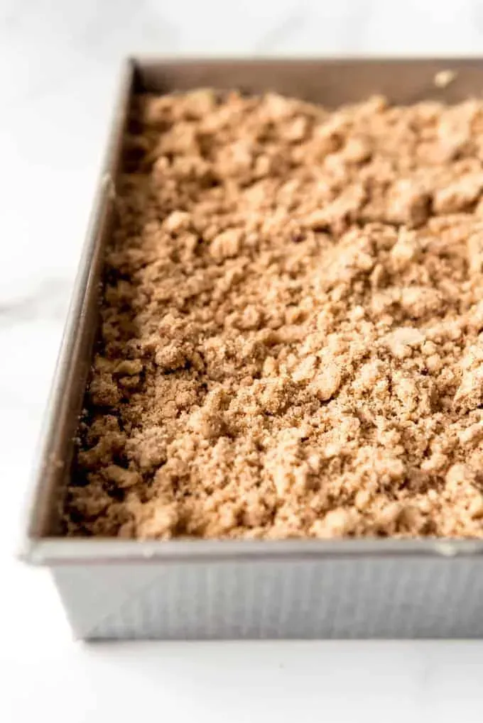 Layering and Baking Your Sour Cream Coffee Cake 9x13 Pan Style