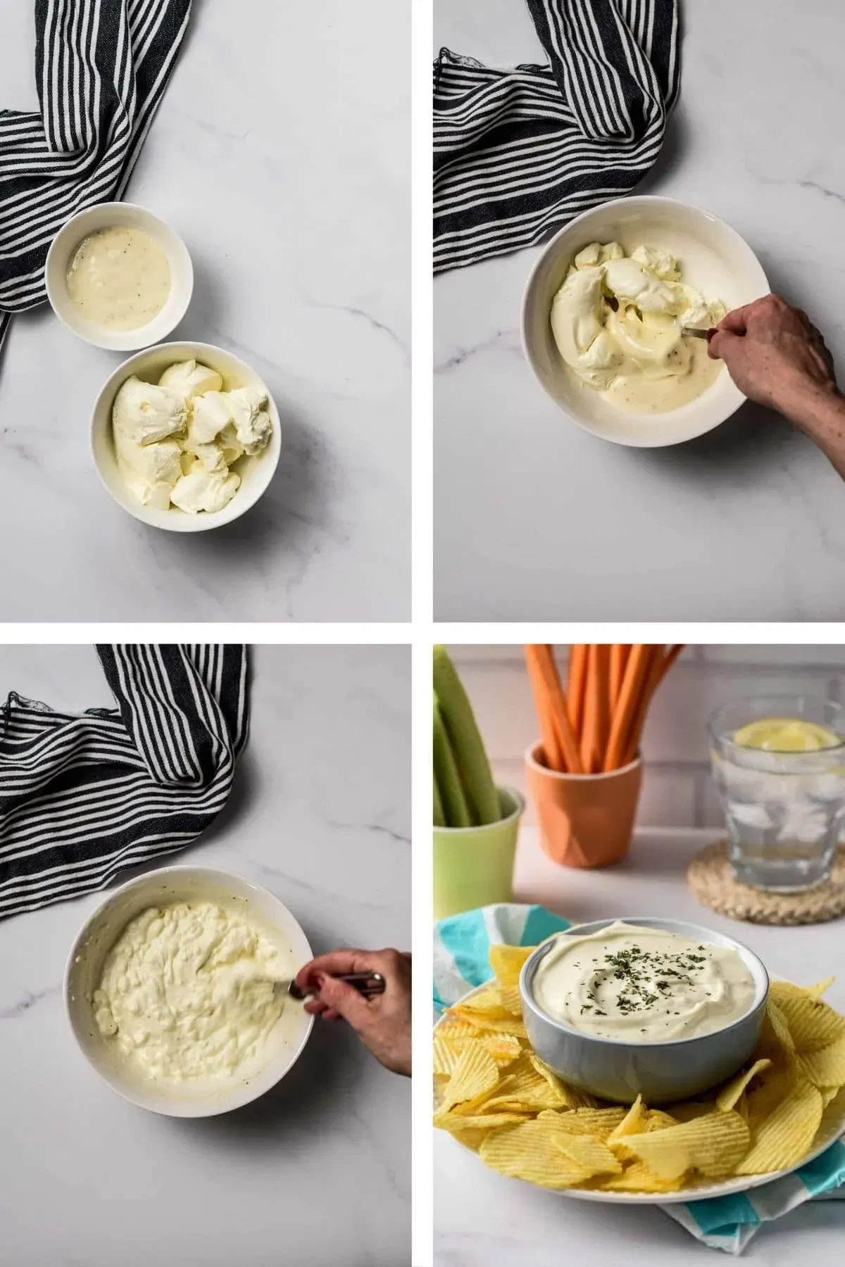 Making the Classic French Onion 2 Ingredient Sour Cream Dip