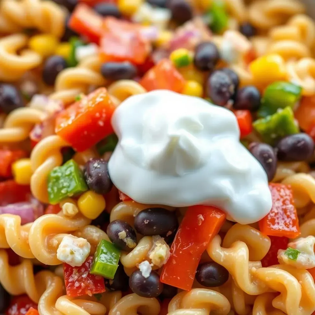 Amazing Mexican Pasta Salad with Sour Cream, a Super Recipe