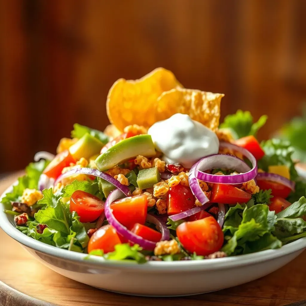 Amazing Mexican Salad with Corn Chips and Sour Cream