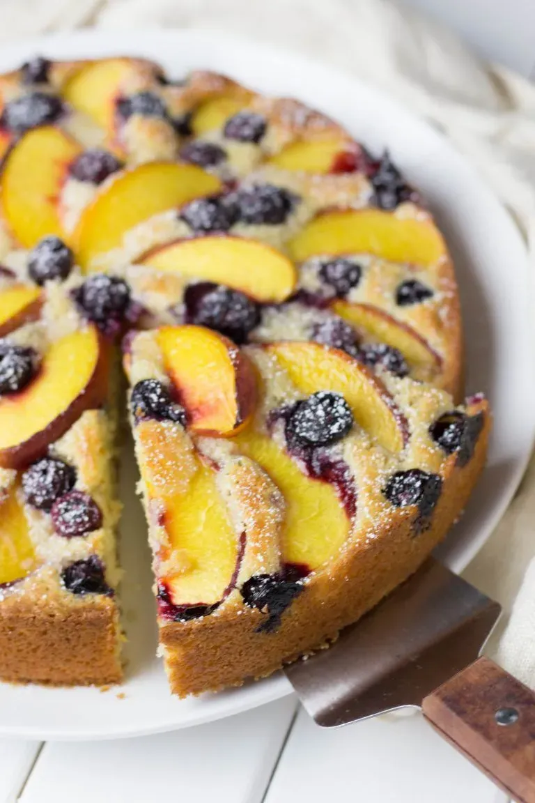 Amazing peach blueberry sour cream coffee cake recipe