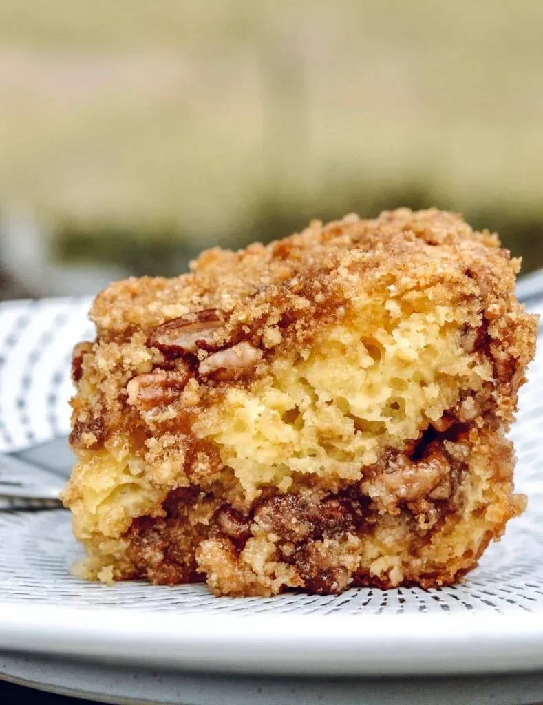 Easy sour cream coffee cake made with yellow cake mix