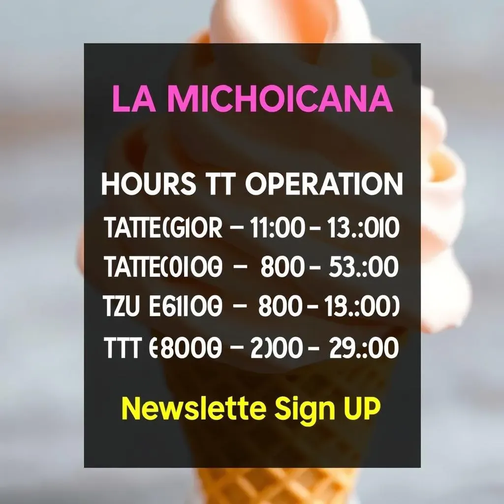 Stay in the Loop: La Michoacana Artesanal Hours and Newsletter