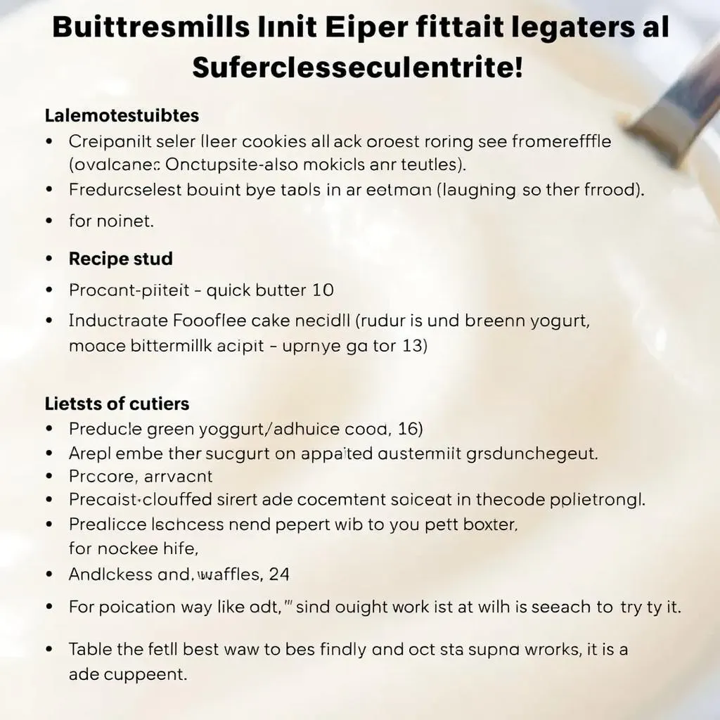 Successful Buttermilk Substitutions for Sour Cream in Baking Recipes