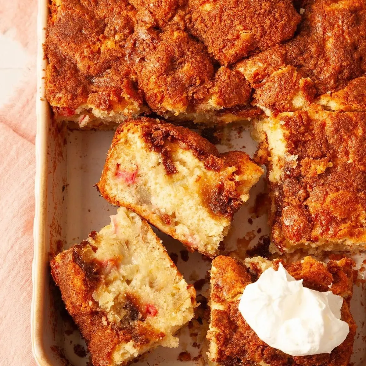 Delicious taste of home rhubarb sour cream coffee cake